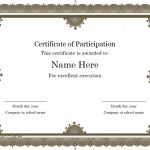 11 Free Sample Participation Certificate Templates – Printable Samples With Templates For Certificates Of Participation