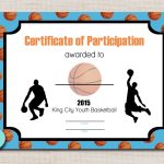 Basketball Sports Award Certificate 8.5 X 11 Printable Digital With Sports Award Certificate Template Word