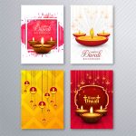 Beautiful Diwali Greeting Card Template Brochure Set Design 257825 Inside Greeting Card Layout Templates