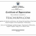 Deped Standard Format And Templates For Certificates – Teacherph Regarding Certificate Of Appearance Template