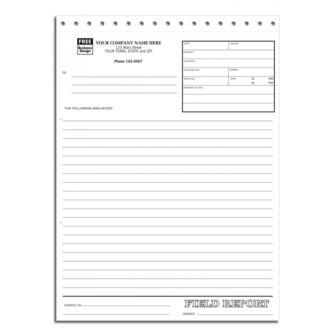 Field Report Forms in Field Report Template