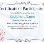 Participation Certificate Templates – Free, Printable, Add Badges & Medals. Pertaining To Templates For Certificates Of Participation