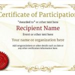 Participation Certificate Templates – Free, Printable, Add Badges & Medals. Throughout Participation Certificate Templates Free Download