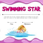 Premium Vector | Swimming Star Certificate Template With Girl Swimming Pertaining To Free Swimming Certificate Templates
