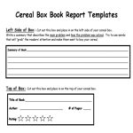 Sample Cereal Box Book Report Template Free Download In Book Report Template In Spanish