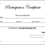 Workshop Participation Certificate Template – Word Templates For Free Download With Templates For Certificates Of Participation
